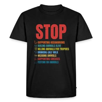 Save The Planet – Animal Rights Organization – - Men's Premium Organic T-Shirt - black - Front - Nico (187cm)