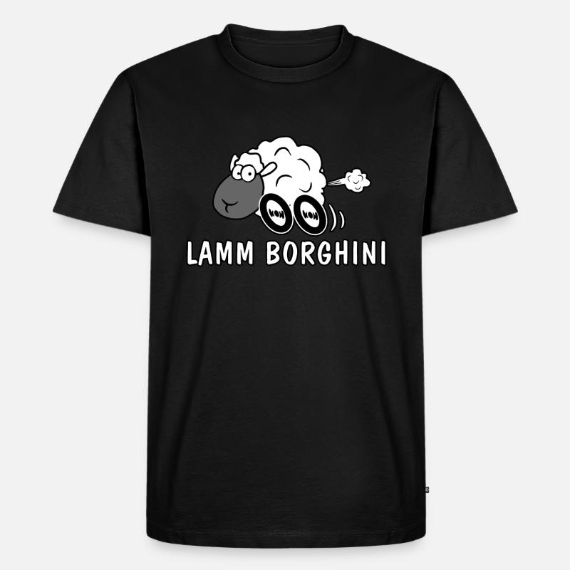 Lamm Borghini - Männer Premium Bio T-Shirt - Schwarz