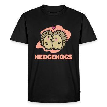 Cadeau de Saint-Valentin Hedgehog - T-shirt Premium bio Homme - noir - Devant - Nico (187cm)
