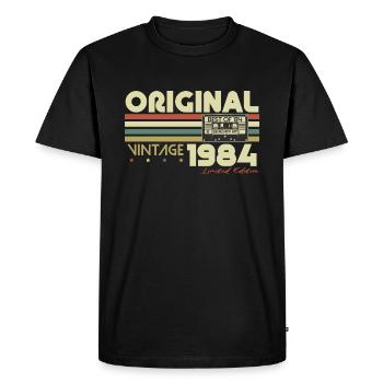 Original 1984 Vintage Vintage rétro anniversaire - T-shirt Premium bio Homme - noir - Devant - Nico (187cm)
