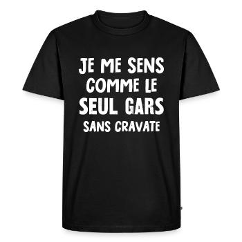 le seul gars sans cravate - T-shirt Premium bio Homme - noir - Devant - Nico (187cm)