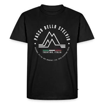 PASSO DELLO STELVIO ITALY MOUNTAIN CLIMB CYCLING - Men's Premium Organic T-Shirt - black - Front - Nico (187cm)