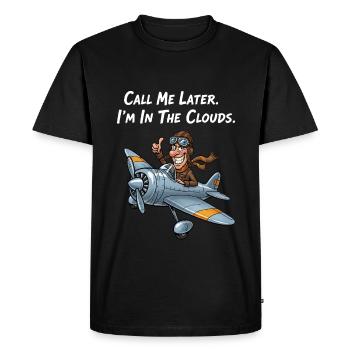 Pilote drôle : Je suis dans les nuages ! - T-shirt Premium bio Homme - noir - Devant - Nico (187cm)