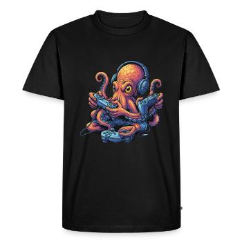 Gambling Octopus – My Gaming Octopus - Men's Premium Organic T-Shirt - black - Front - Nico (187cm)
