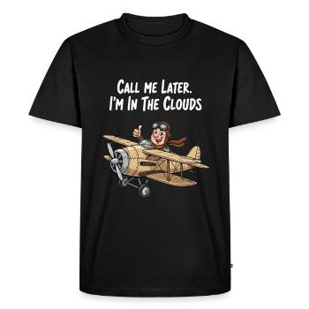 Au-dessus des nuages : avion avion - T-shirt Premium bio Homme - noir - Devant - Nico (187cm)