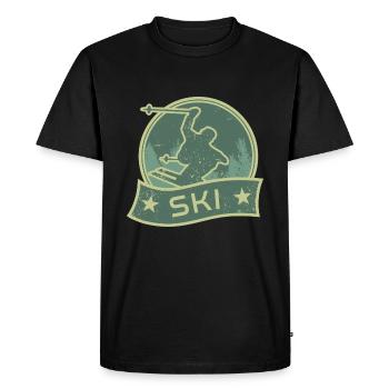 Sport d'hiver ski rétro cadeau vintage skieur - T-shirt Premium bio Homme - noir - Devant - Nico (187cm)