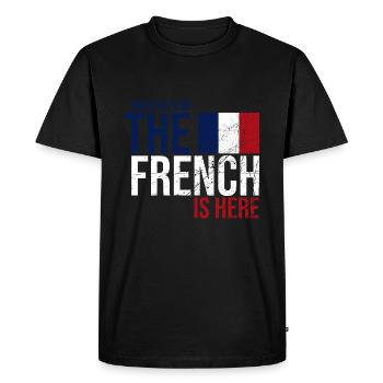 Drapeau drapeau france - T-shirt Premium bio Homme - noir - Devant - Nico (187cm)
