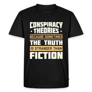 Funny Conspiracy Theories Quote - Men's Premium Organic T-Shirt - black - Front - Nico (187cm)