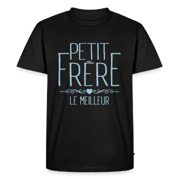 Petit Frère - T-shirt Premium bio Homme - noir - Devant - Nico (187cm)