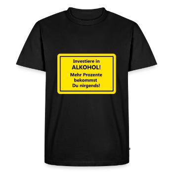alcool - T-shirt Premium bio Homme - noir - Devant - Nico (187cm)
