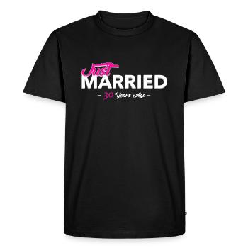 vient de se marier 30 ans - T-shirt Premium bio Homme - noir - Devant - Nico (187cm)