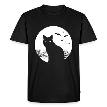 Chat Halloween Moon Gift Chats pour animaux de compagnie - T-shirt Premium bio Homme - noir - Devant - Nico (187cm)