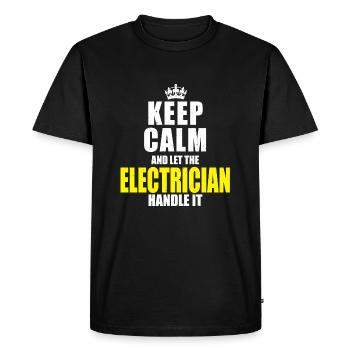 Électricien garder son calme en disant disant cadeau - T-shirt Premium bio Homme - noir - Devant - Nico (187cm)