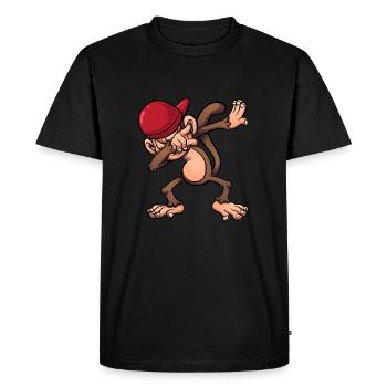 DABBING MONKEY SHIRT FUNNY DANCING GORILLA - Men's Premium Organic T-Shirt - black - Front - Nico (187cm)