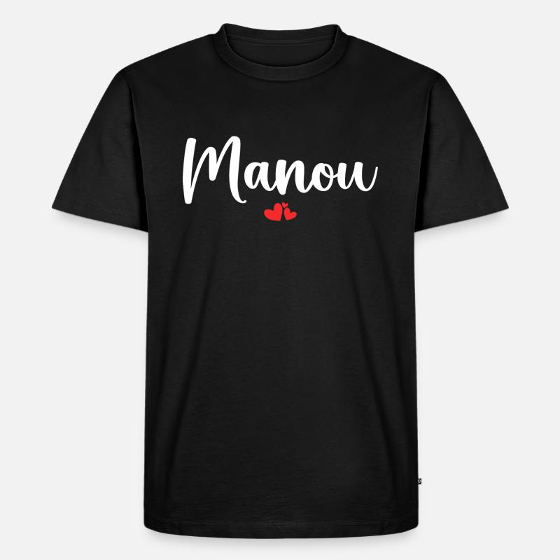 Manou - Männer Premium Bio T-Shirt - Schwarz