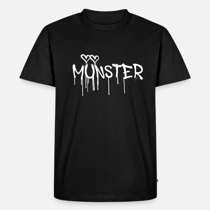 münster,schrift,graffifi - Männer Premium Bio T-Shirt - Schwarz