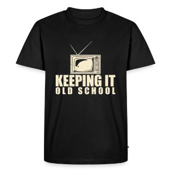 Keeping It Old School - Men's Premium Organic T-Shirt - black - Front - Nico (187cm)
