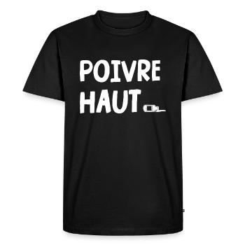 poivre haut - T-shirt Premium bio Homme - noir - Devant - Nico (187cm)