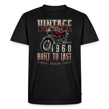Vintage Motorcycle Bikers Motorbike Birthday 1968 - Men's Premium Organic T-Shirt - black - Front - Nico (187cm)