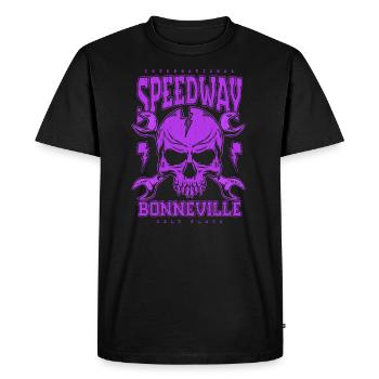 Bonneville Salt Flats Voiture de course rétro vintage - T-shirt Premium bio Homme - noir - Devant - Nico (187cm)