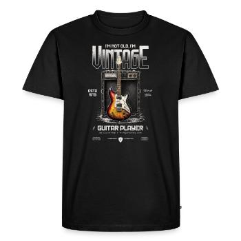 Je ne suis pas vieux je suis Vintage rétro 1975 guitariste - T-shirt Premium bio Homme - noir - Devant - Nico (187cm)