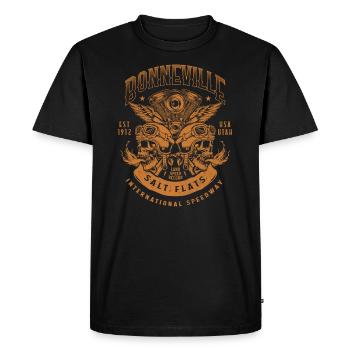 Bonneville Salt Flats Course de moto Vintage - T-shirt Premium bio Homme - noir - Devant - Nico (187cm)