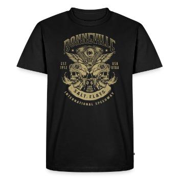 Bonneville Salt Flats Course de moto Vintage - T-shirt Premium bio Homme - noir - Devant - Nico (187cm)