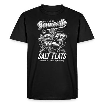 Bonneville Salt Flats Course de moto Vintage - T-shirt Premium bio Homme - noir - Devant - Nico (187cm)
