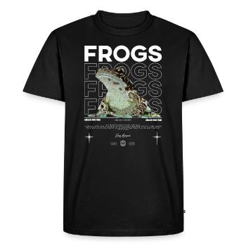 Milk Frog Streetwear Frog Keeper - Men's Premium Organic T-Shirt - black - Front - Nico (187cm)