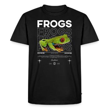 Red Eyed Tree Frog Streetwear Frog Keeper - Men's Premium Organic T-Shirt - black - Front - Nico (187cm)