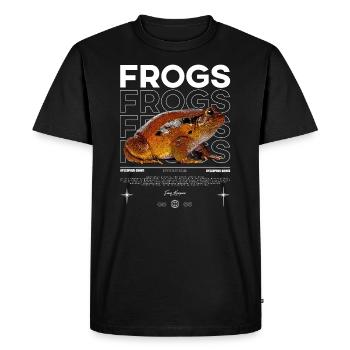 False Tomato Frog Streetwear Frog Keeper - Men's Premium Organic T-Shirt - black - Front - Nico (187cm)