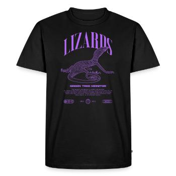 Moniteur d’arbre vert Streetwear gardien de lézard - T-shirt Premium bio Homme - noir - Devant - Nico (187cm)