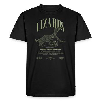 Moniteur d’arbre vert Streetwear gardien de lézard - T-shirt Premium bio Homme - noir - Devant - Nico (187cm)