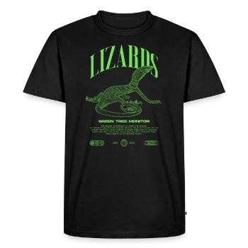 Moniteur d’arbre vert Streetwear gardien de lézard - T-shirt Premium bio Homme - noir - Devant - Nico (187cm)