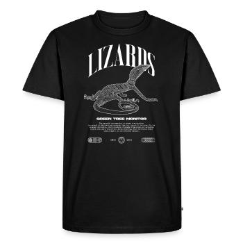 Moniteur d’arbre vert Streetwear gardien de lézard - T-shirt Premium bio Homme - noir - Devant - Nico (187cm)