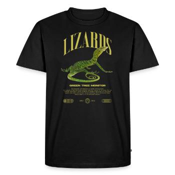 Moniteur d’arbre vert Streetwear gardien de lézard - T-shirt Premium bio Homme - noir - Devant - Nico (187cm)