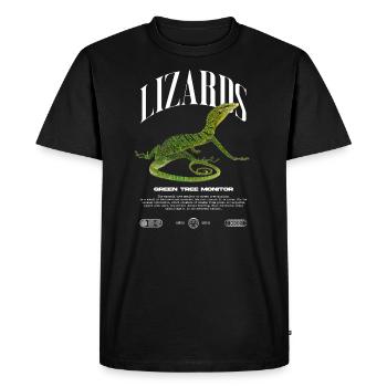Moniteur d’arbre vert Streetwear gardien de lézard - T-shirt Premium bio Homme - noir - Devant - Nico (187cm)