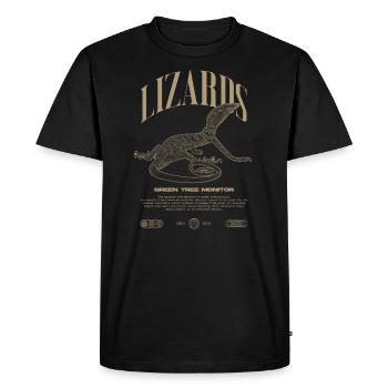 Moniteur d’arbre vert Streetwear gardien de lézard - T-shirt Premium bio Homme - noir - Devant - Nico (187cm)