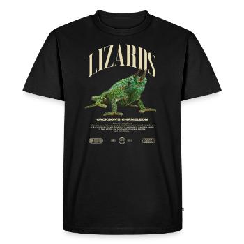 Jackson's Chameleon Streetwear Lizard Keeper - Men's Premium Organic T-Shirt - black - Front - Nico (187cm)