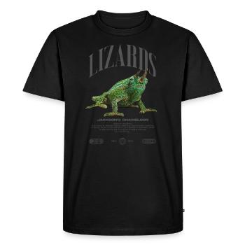 Jackson's Chameleon Streetwear Lizard Keeper - Men's Premium Organic T-Shirt - black - Front - Nico (187cm)