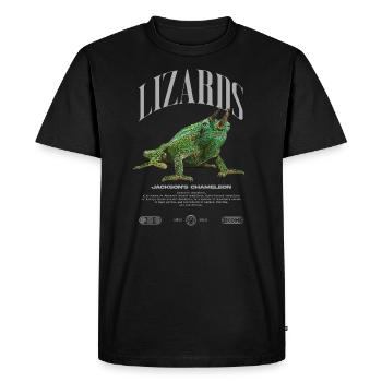 Jackson's Chameleon Streetwear Lizard Keeper - Men's Premium Organic T-Shirt - black - Front - Nico (187cm)