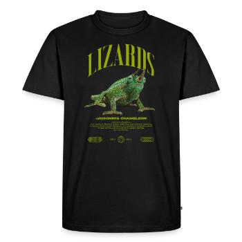 Jackson's Chameleon Streetwear Lizard Keeper - Men's Premium Organic T-Shirt - black - Front - Nico (187cm)
