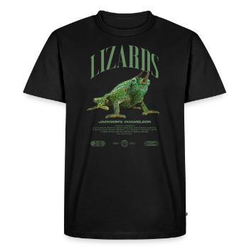 Jackson's Chameleon Streetwear Lizard Keeper - Men's Premium Organic T-Shirt - black - Front - Nico (187cm)