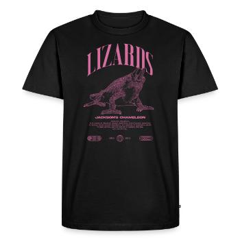 Jackson's Chameleon Streetwear Lizard Keeper - Men's Premium Organic T-Shirt - black - Front - Nico (187cm)