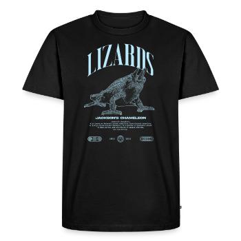 Jackson's Chameleon Streetwear Lizard Keeper - Men's Premium Organic T-Shirt - black - Front - Nico (187cm)
