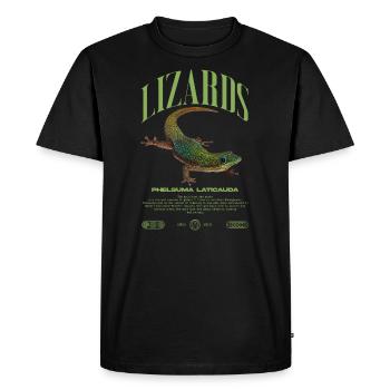 Phelsuma laticauda jour Gecko gardien de lézard - T-shirt Premium bio Homme - noir - Devant - Nico (187cm)