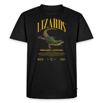 Phelsuma laticauda jour Gecko gardien de lézard - T-shirt Premium bio Homme - noir - Devant - Nico (187cm)