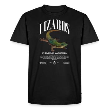 Phelsuma laticauda jour Gecko gardien de lézard - T-shirt Premium bio Homme - noir - Devant - Nico (187cm)
