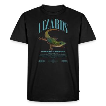 Phelsuma laticauda jour Gecko gardien de lézard - T-shirt Premium bio Homme - noir - Devant - Nico (187cm)