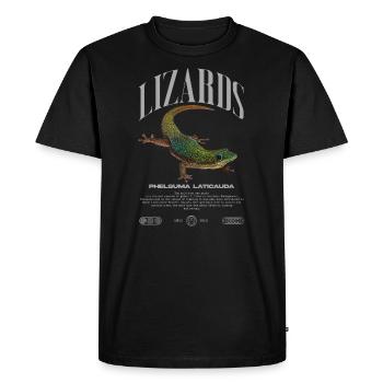 Phelsuma laticauda jour Gecko gardien de lézard - T-shirt Premium bio Homme - noir - Devant - Nico (187cm)